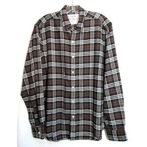 Frank & Eileen Finbar Brown Plaid Button Down Long Sleeve Shirt Size Medium NWOT